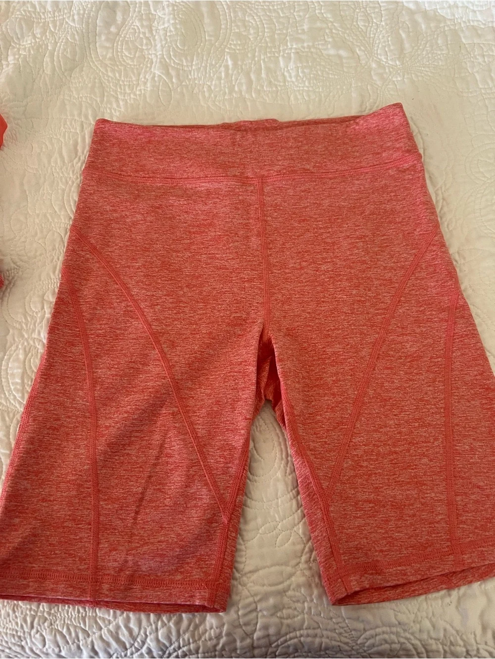 Free People Heathered Pink Cropped Tank and bike shorts